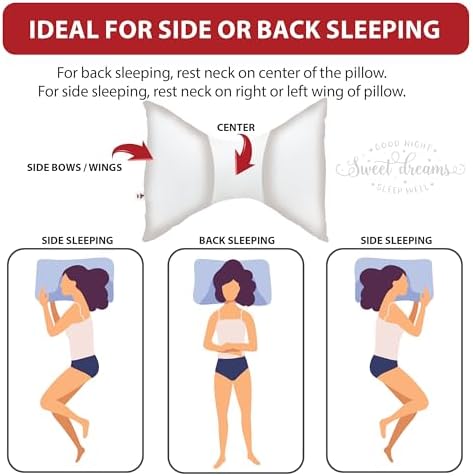 Bowtie Ergonomic Cervical Pillow for Neck Pain Relief, Side Sleepers
