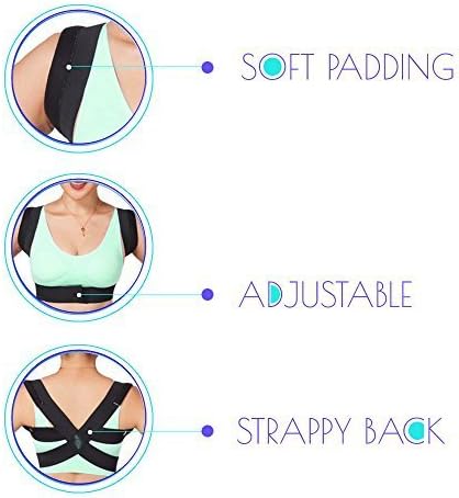 Berlin & Daughter Posture Corrector - Fully Adjustable Breathable Clavicle Chest Back Support Brace for Improves Posture & Provide Lumbar Support Back Pain Relief - Perfect for Men & Women - Small