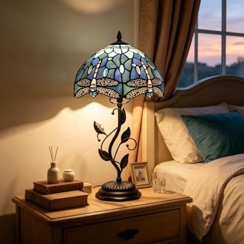 Tiffany Lamp Blue Dragonfly Stained Glass Table Lamp