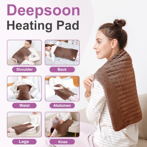 Heating Pad,Electric Heating Pads,Heating Pad for Back,Brown,24x20 Inch
