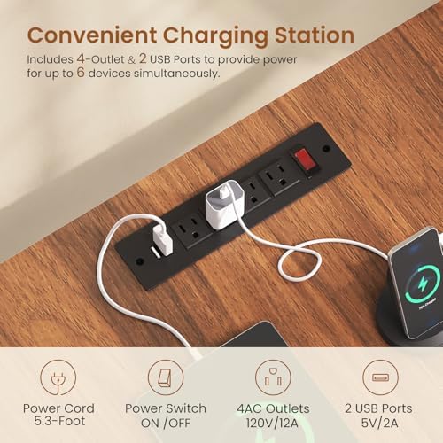 SEDETA Farmhouse L Shaped Electric Standing Desk, 70.9" x 39.4" Height Adjustable Office Executive Desk with 3 Drawers, Standing Computer Desks with Power Outlet for Home Office, Black