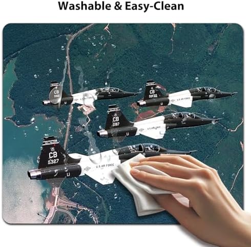 9.5x7.9 Inch Office/Gaming Mouse Pad, U.S. Air Force T-X Trainer Aircraft in Formation Over The Landscape Patriotic Military Theme Cute Anti-Slip Mat for Desk