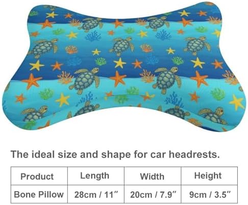 Car Seat Neck Pillow Sea Turtle 2 Pcs Memory Foam Headrest Support for Driving Travel Nap