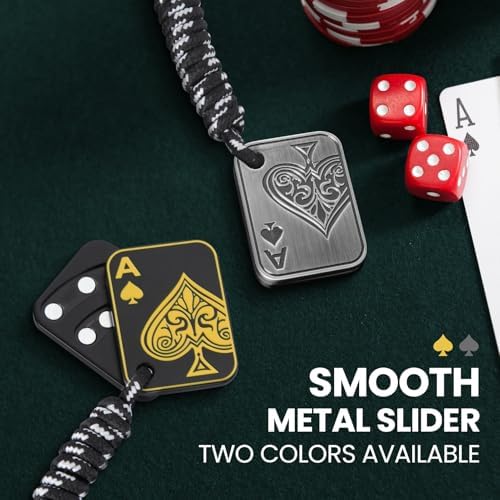 ITOKEY Fidget Toys Adults, Metal Slider, Poker Magnet Fidget, Paracord Rope