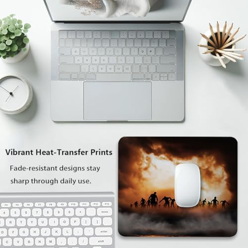 Zombies Horror Themed Mouse Pad, Walking Dead in The Doom Mist Desk Mat