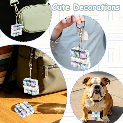 Double Layer Keycap Keyboard Fidget Toy, Keyboard Fidget Keychain 9-in-1 Keyboard Decompression Button Finger Clicker Toys, Click Buttons Fidget Toy ADHD Sensory Fidget Toy Stress Relief Gifts（Color