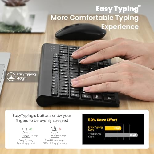 cimetech Wireless Keyboard and Mouse Combo - Matte Black