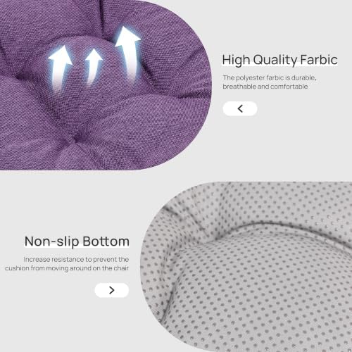 Love's cabin Memory Foam Chair Cushions Set of 4, 19 Inch, Purple