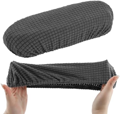 Kakalote Stretchable Office Chair Armrest Covers, 1Pairs Removable Arm Rest Slipcovers Elastic Arm Covers Protectors for Office, Desk, Gaming Chairs(Dark Grey-No Padding)