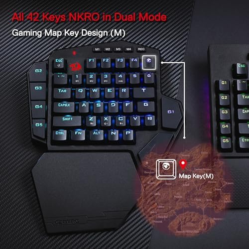 Redragon K585 PRO Wireless One-Handed RGB Gaming Keypad, 42-Key Layout