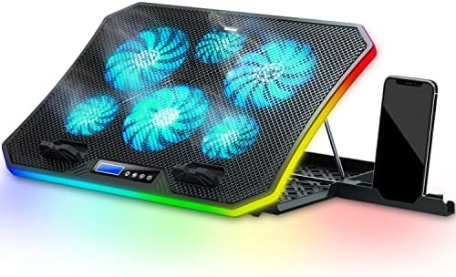TopMate C12 Laptop Cooling Pad RGB Gaming Notebook Cooler for Desk/Lap Use