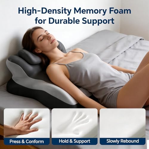 Ergonomic Reading Pillow Memory Foam Wedge Pillow Adjustable Neck Pillows B