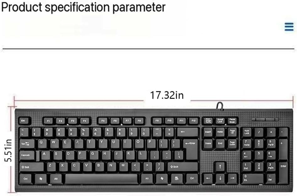Guiheng Wired Computer Keyboard, Plug Play USB, Large Number Pad, LED Indicators，Ergonomic, Foldable Stands,Anti-Wear Letters Full Size Keyboard,for Windows Mac PC Laptop-Black