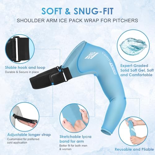 ComfiTECH Youth Shoulder Arm Ice Pack Wrap for Young Pitchers, Small