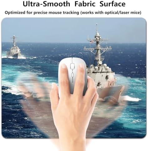 9.5x7.9 Inch Office/Gaming Mouse Pad, U.S. Navy Arleigh Burke - Class Destroyer Sailing on The Ocean Patriotic Military Theme Cute Anti-Slip Mat for Desk