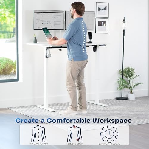 VIVO White 55 x 28 in Standing Desk, DESK-KIT-1W55W
