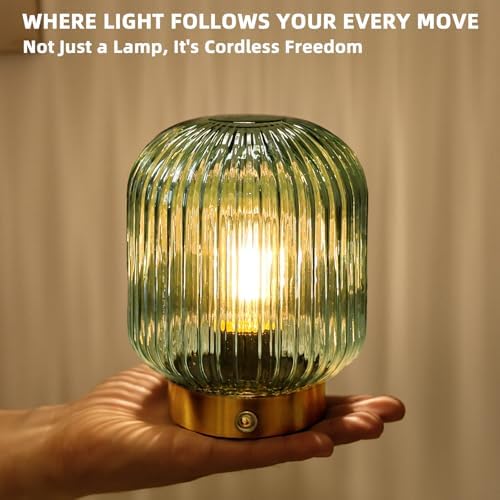 MJ PREMIER Rechargeable Table Lamp,Cordless Lamp with Memory Function,Green