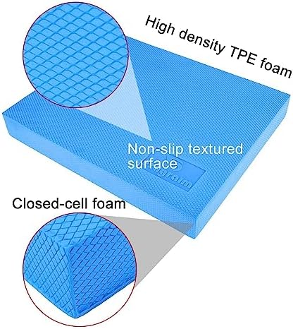 Balance Pad, Non-Slip Foam Mat & Ankles Knee Pad Cushion,15.7 x 13 x 2 Inch