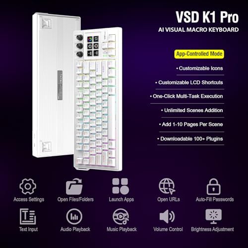 VSD K1 Pro 87‑Key Macro Mechanical Keyboard with Integrated Streaming Deck