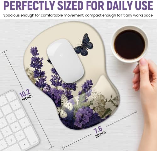 Ergonomic Mouse Pad with Wrist Rest, Gel Wrist Support, Lilac