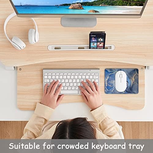 Dapesuom Small Mouse Pad, 6 x 8 Inch Thick Rubber Premium-Textured Non-Slip Portable & Washable Mini Mouse Mat for Women Wireless Laptops Keyboard Tray Gaming Work Computer Travel, Gray Gold Marble