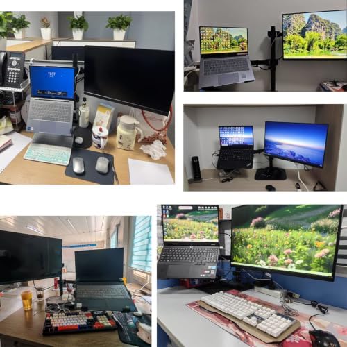 2-in-1 VESA Monitor and Laptop Desk Mount Stand Adjustable Arm