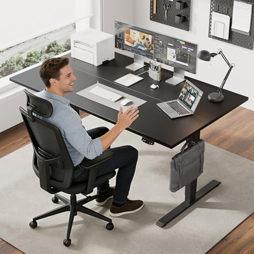 Agilestic 63 * 28 Inch Height Adjustable Electric Standing Desk, Black