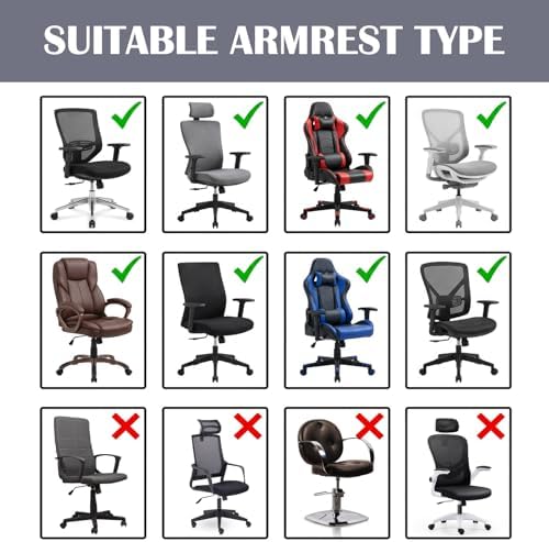2Pcs Office Chair Arm Covers, Desk Chair Arm Covers 8.6" to 12.2" Extended