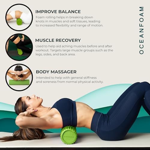 Oceanfoam Tidal Roller - Massage Foam Roller for Exercise (Algae Green)