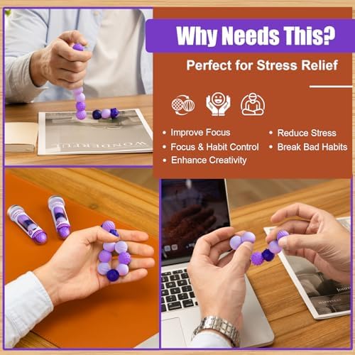 Magnetic Fidget Balls, 6 Pack Silicone Sensory Toys for Adults & Teens