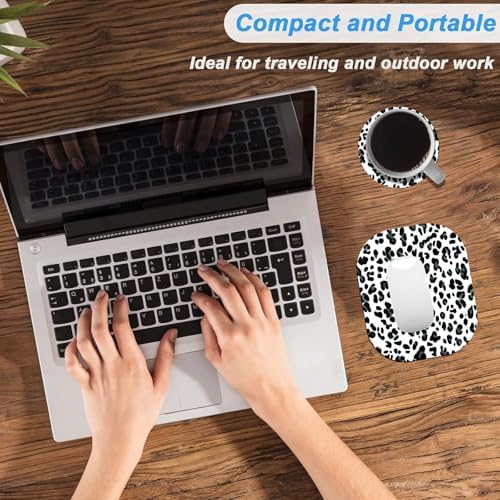 Small Mouse Pad，Mini Mouse Pad 6 x 7 Inch，for Laptop Keyboard Tray Wireless Mouse Home Office Travel，with Non-Slip Rubber Base, Waterproof Mouse Mat，Leopard Print