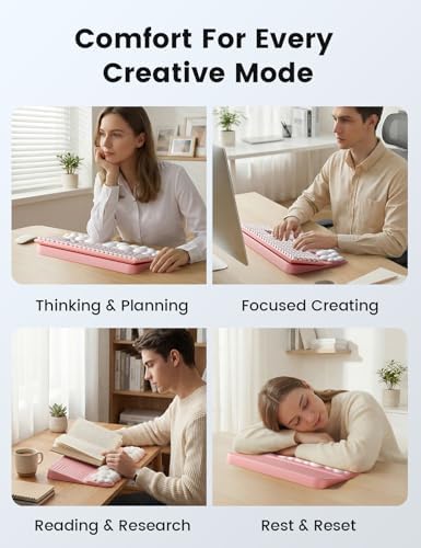 Vaydeer Keyboard Stand Wrist Rest, Cloud Ergonomic Wrist Support Pad Soft Memory Foam, Computer Keyboard Riser Holder Lifter Tilt Cushion for Desk, Palm Hand Typing for Office Home Gaming Pain Relief