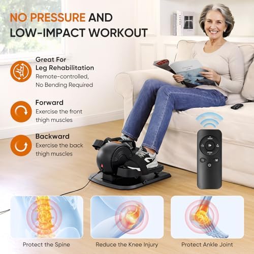 Dripex Under Desk Elliptical, Electric Leg Exerciser for Seniors