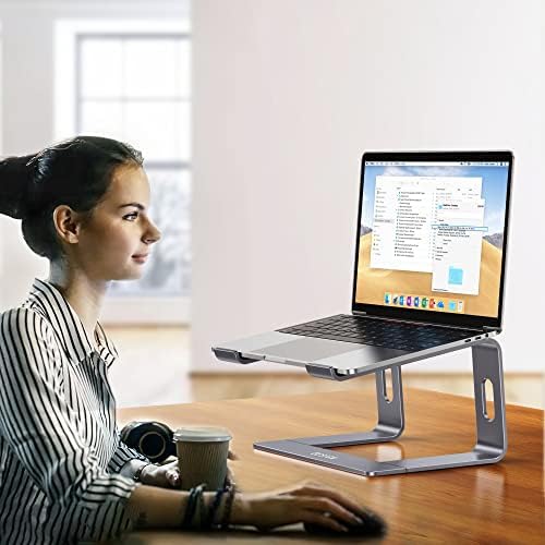 BESIGN LS03 Aluminum Laptop Stand, Ergonomic Detachable Computer Stand, Notebook Holder, Laptop Mount Compatible with Air, Pro, Dell, HP, Lenovo More 10-15.6" Laptops, Space Gray
