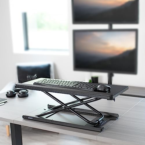 VIVO Black 27 in Single Top Keyboard and Mouse Riser, DESK-V000P