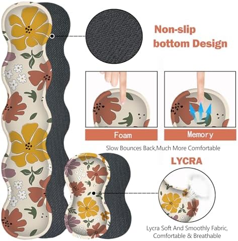 ARTSO Gaming Mouse Pad Wrist Support Set,Cute Flower Desk Mat+Mouse Pad with Wrist Rest +Keyboard Wrist Pad+Coaster,4-in-1 Mousepad Ergonomic Design for Home Office Game