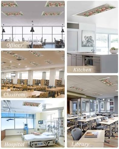 Grey Christmas Magnetic Fluorescent Light Covers for Ceiling Lights 2 x 4 Feet,Snowman Snowflakes Green Pine Tree Retro Office Classroom Kitchen Drop Ceiling Light Covers Filters Shade Panel 3 Packs