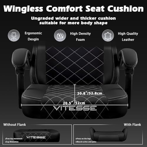 PUKAMI Gaming Chair with Footrest,Ergonomic Gamer Chair for Adults, Racing Style Reclining Computer Game Chair with Headrest and Lumbar Support (Black)