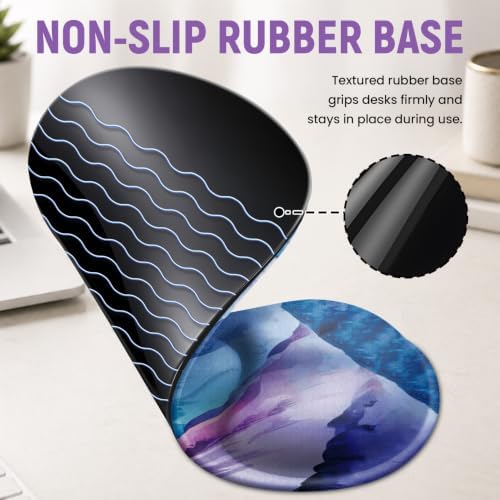 Ergonomic Mouse Pad with Wrist Rest, Gel Wrist Support, Peaks