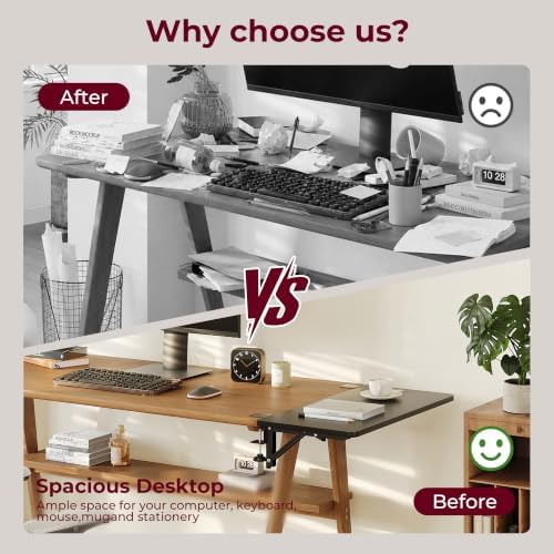 Desk Extender Tray, 16"×12" Clamp-On Arm Rest Shelf