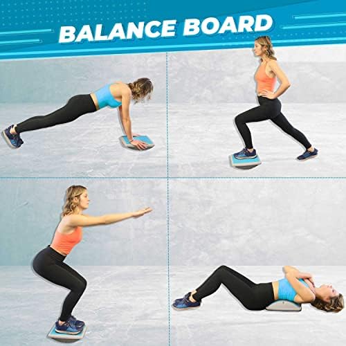 Professional Balance Board –Fascia Relase Tool- Multi-Functional Wobble & Slant Board with Anti-Slip Design, Acupressure Points for Core, Abs & Rehab Training – Fitness & Standing Desk Equipment – Supports Up to 440 lbs