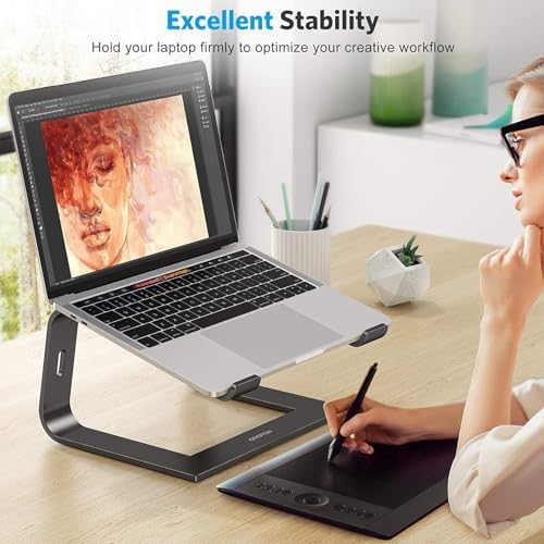 OMOTON Laptop Stand, Detachable Mount for MacBook Air/Pro Dell HP Black
