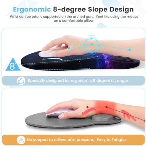HAOCOO 3-Pcs Ergonomic Keyboard Wrist Rest Set with Mouse Pad