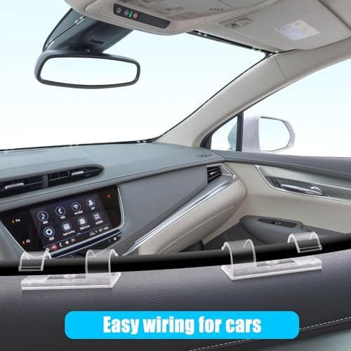 XHF 35pcs Large Self Adhesive Cable Clips Clear,Wire Clips Cable Management Wire Organizer Cord Holder for Under Desk, Car, Wall, TV PC Ethernet Cable