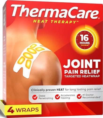 ThermaCare Portable Heating Pads for Muscle & Joint Pain Relief, 4 Count