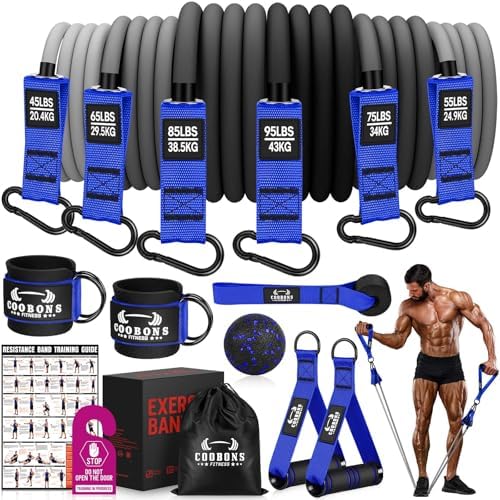 Heavy Resistance Bands for Working Out, 300LBS Exercise Bands with Handles