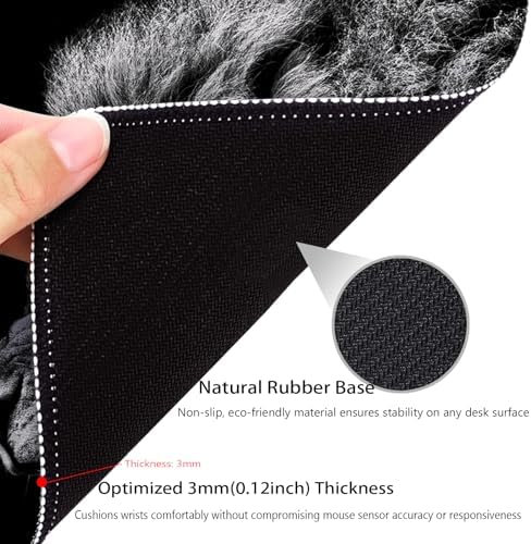Majestic Roar of a Lion Mouse Pad, Cute Black and Grey Durable Desk Mat