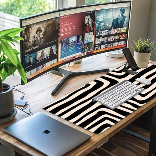 iCasso Gaming Mouse Pad (35.4x15.7 in), Keyboard Mouse Mat for Work, Curve