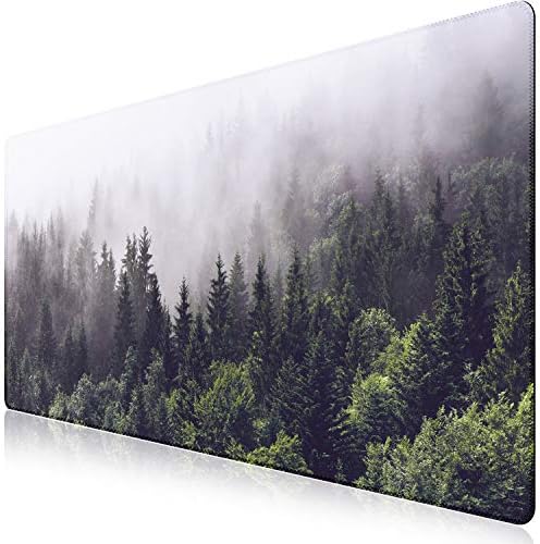 iCasso Extended Gaming Mouse Pad,35.4 x 15.7in Desk Pad, Forest