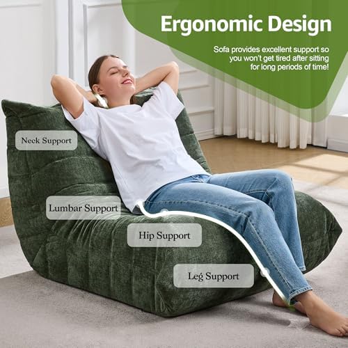 Hobestluk Adults Bean Bag Chair Faux Fur BeanBag Couch for Living Room